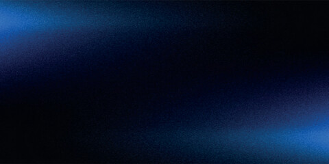 Blurred background of black blue waves with grainy texture.vector