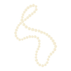 Pearl beads. Women's vintage accessory. Fashionable romantic jewelry. Vector illustration