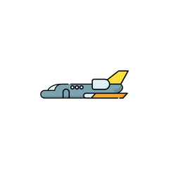 Private Jet Icon Vector. Lineal or Linear Color.