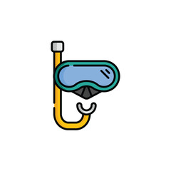 Snorkeling Icon Vector. Diving Icon. Lineal or Linear Color.