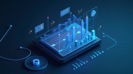 3D Render Icon for Data Analysis and Business Insights
