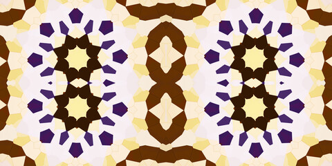 Seamless kaleidoscope pattern. The texture of the woven pattern. Endless pattern