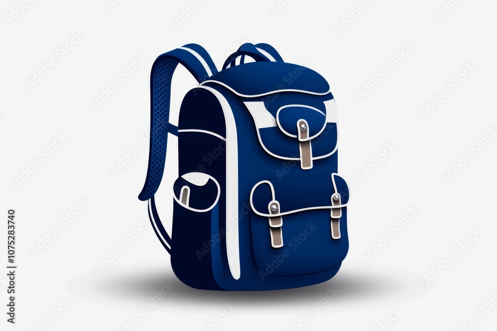 Poster Simple icon of a backpack with a few clean lines, representing adventure and exploration