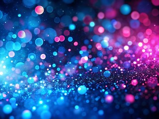 Blue glow particle abstract bokeh background.