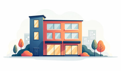 Obraz premium office building, shopping mall, on a white background, 3D cartoon