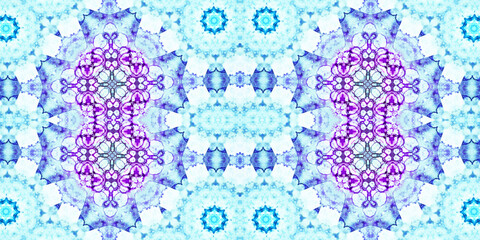 Seamless kaleidoscope pattern. The texture of the woven pattern. Endless pattern