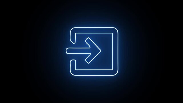 Back button icon neon sign