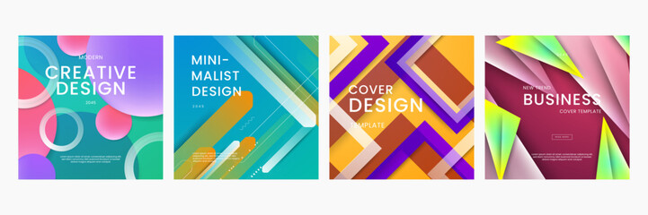 Colorful Geometric Background With Gradients Ideal for Post, Background, Banner, Ad, Promo, Invitation, Etc