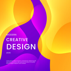 Yellow and Purple Violet Modern Abstract Background Ideal for Post, Background, Banner, Ad, Promo, Invitation, Etc