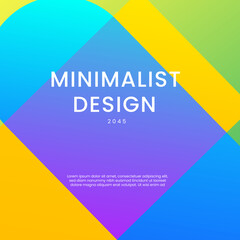 Yellow Blue and Green Gradient Geometric Shapes Background. Ideal for Post, Background, Banner, Ad, Promo, Invitation, Etc