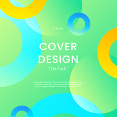 Blue Green and Yellow Geometric Background With Gradients Ideal for Post, Background, Banner, Ad, Promo, Invitation, Etc