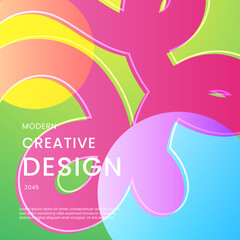 Green Blue and Pink Gradient Geometric Shapes Background. Ideal for Post, Background, Banner, Ad, Promo, Invitation, Etc