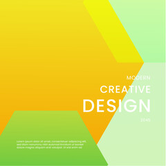 Yellow and Green Geometric Background With Gradients Ideal for Post, Background, Banner, Ad, Promo, Invitation, Etc