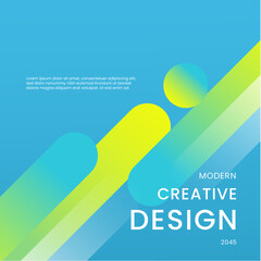 Blue and Green Gradient Background Modern Design Ideal for Post, Background, Banner, Ad, Promo, Invitation, Etc