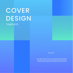 Obraz premium Blue and Green Gradient Abstract Shapes Ideal for Post, Background, Banner, Ad, Promo, Invitation, Etc