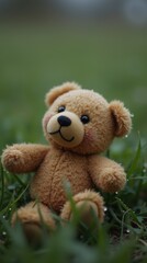 A Faded Memory: A Teddy Bear Lost in the Dew
