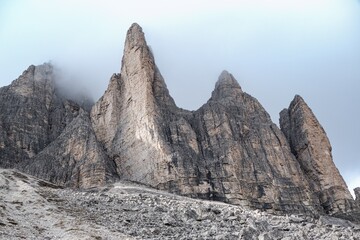 batutiful autumn nature in dolomites mountains