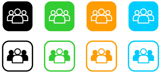 Group of people, squad icon - team user icon. three person symbol, group, Friends, people, users icon.