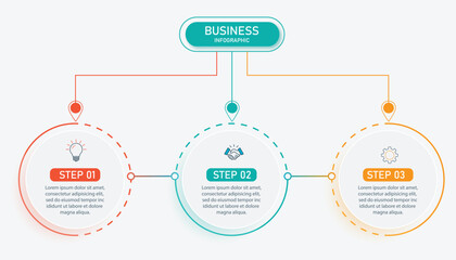  Infographic template three option, process or step for business
