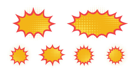 A set of spiky speech bubbles. isolated Vector Illustration