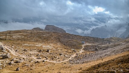 batutiful autumn nature in dolomites mountains