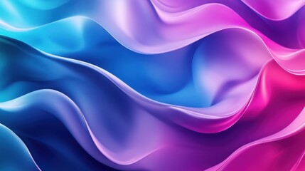 Vibrant wave patterns in shades of blue, pink, and purple create a dynamic, flowing abstract design.