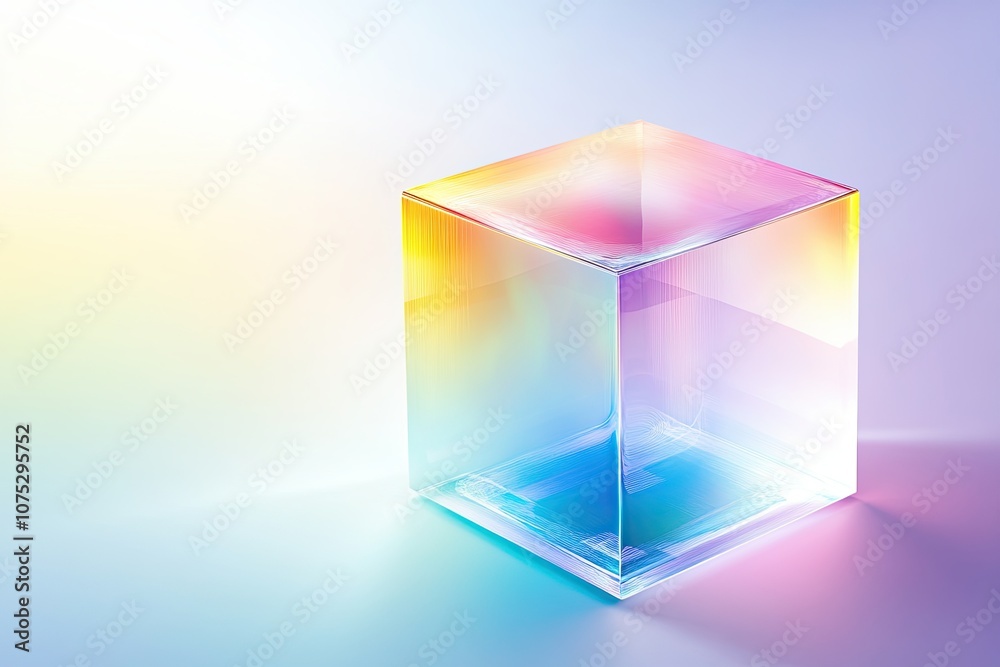 Poster Exploration of Tesseract Projection Revealing Multidimensional Space With Soft Illumination