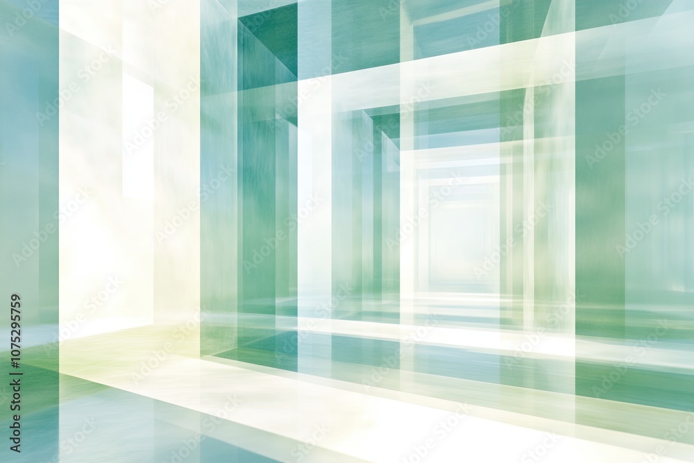 Leinwandbilder Exploring the Depths of a Softly Illuminated Tesseract Projection Revealing Multidimensional Layers
