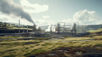 Obraz premium A photo of a geothermal energy exploration site.