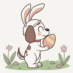 easter bunny with easter eggs