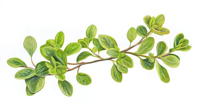 Oil painting of Anamirta cocculus isolated on a white background featuring a top view and flat lay for plant identification