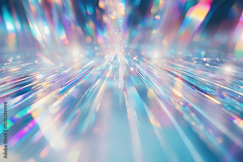 Leinwandbilder light refracting through a prism, creating a spectrum of rainbow colors against a dark backdrop