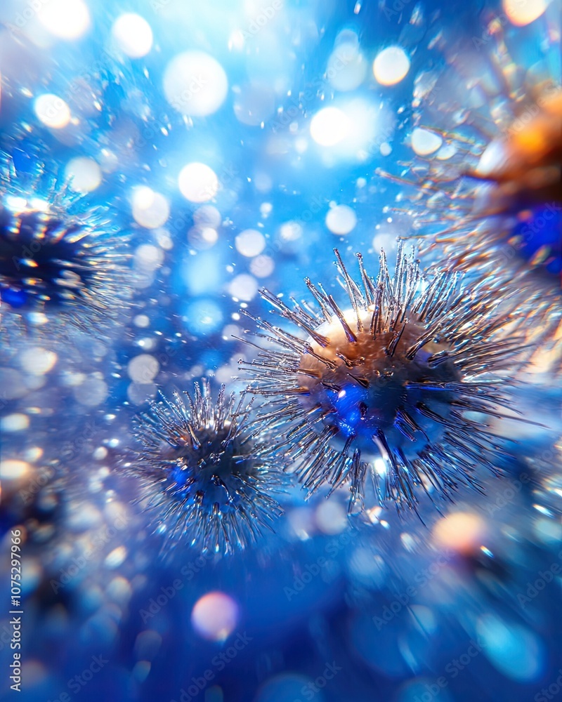 Aufkleber ferrofluid forms intricate spiked patterns under magnetic influence and illumination