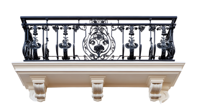 balcony railing isolated on white background 