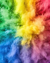 Obraz premium Celebrate Holi With Vibrant Colors Exploding in Joyful Bursts During This Lively Festival of Spring