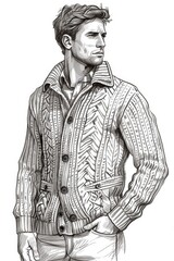 Male model posing with casual elegance.