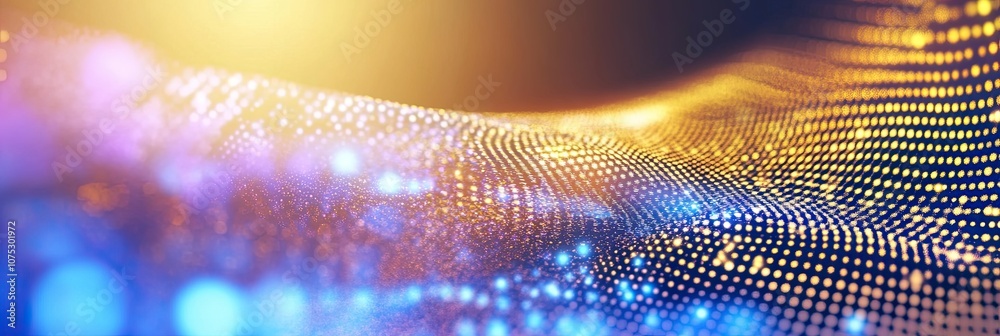 Aufkleber Visualizing Quantum Tunneling With Particles Passing Through a Barrier Under Cool-Toned Illumination