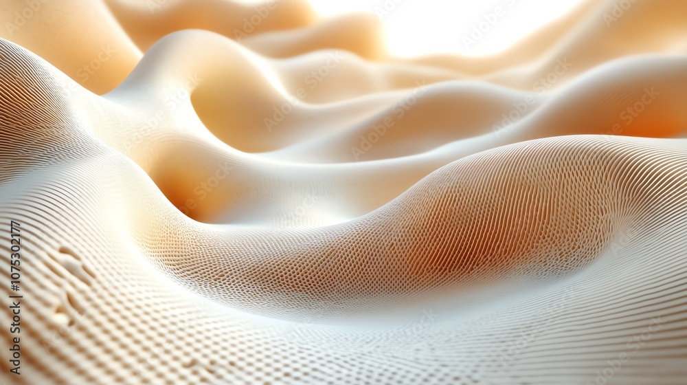 Poster abstract background with flowing waves and soft, warm colors.