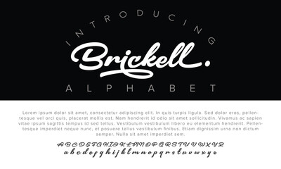 Luxury Brickell alphabet letters font for logo