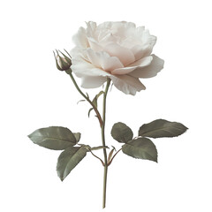 Obraz premium white rose isolated on transparent background