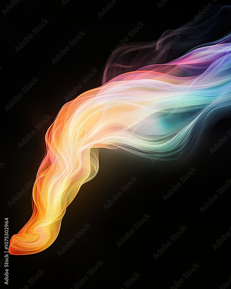 Poster colorful soap bubble floats gracefully in darkness showcasing vibrant swirling patterns