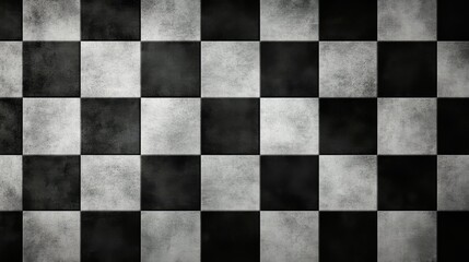 Fototapeta premium Abstract black and white checkerboard pattern, creating a bold and stylish visual impact.