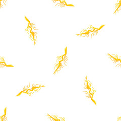 Lightning bolt striking seamless pattern on white background representing electricity, power, and energy