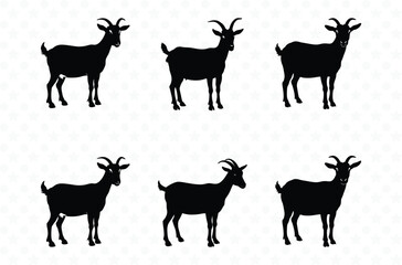 Fototapeta premium Silhouettes of goats. Goat silhouettes set. Vector illustration