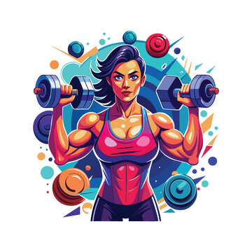 recommend clip art: Women Fitness Flat Illustration Vector Design 
