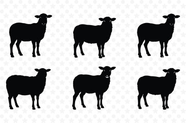 Set of Sheep Silhouette Vector