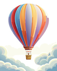 hot air balloon soaring vector isolated