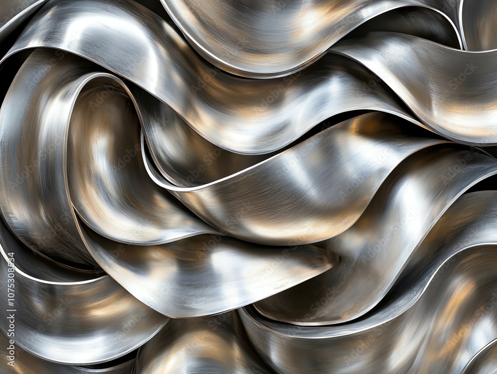Aufkleber abstract metallic background with a wave pattern and brushed metal finish.