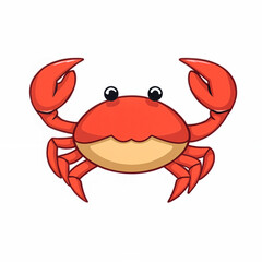 Red crab with large claws and small eyes. Perfect for seafood restaurant menus, educational materials, and marine lifethemed designs.