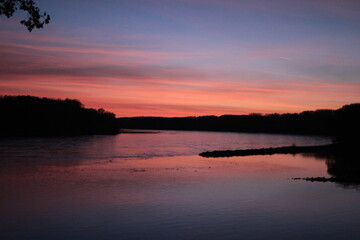 sunset over the river